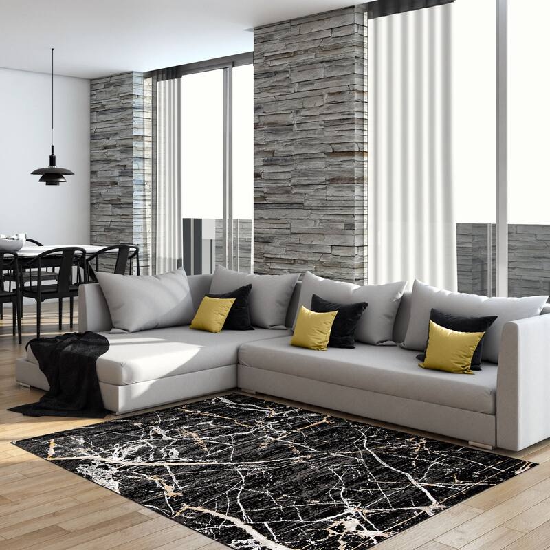 ECARPETGALLERY Florence Dark Grey Casual Rug