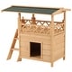 preview thumbnail 7 of 5, Pawhut Indoor and Outdoor Wood Dog House Shelter with Roof