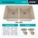 preview thumbnail 4 of 7, Lexicon Platinum 32" Quartz 50/50 Double Bowl Sink with Grids & Drain