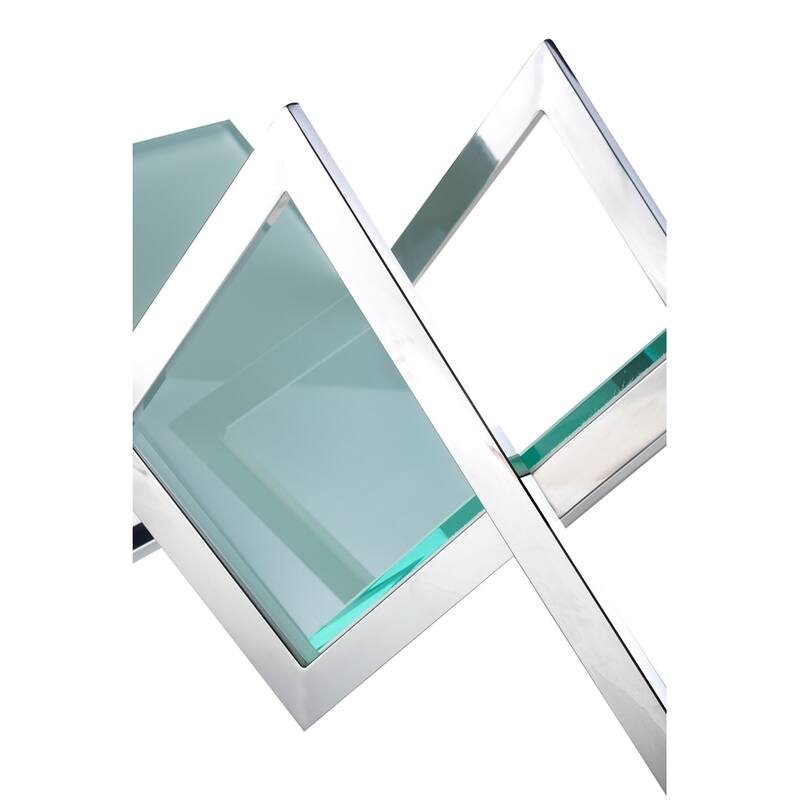 Pasargad Home Luxe Glass & Steel Magazine Holder