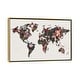 preview thumbnail 7 of 10, iCanvas "Flowered World Map I" by Design Fabrikken Framed Gold - 18x26