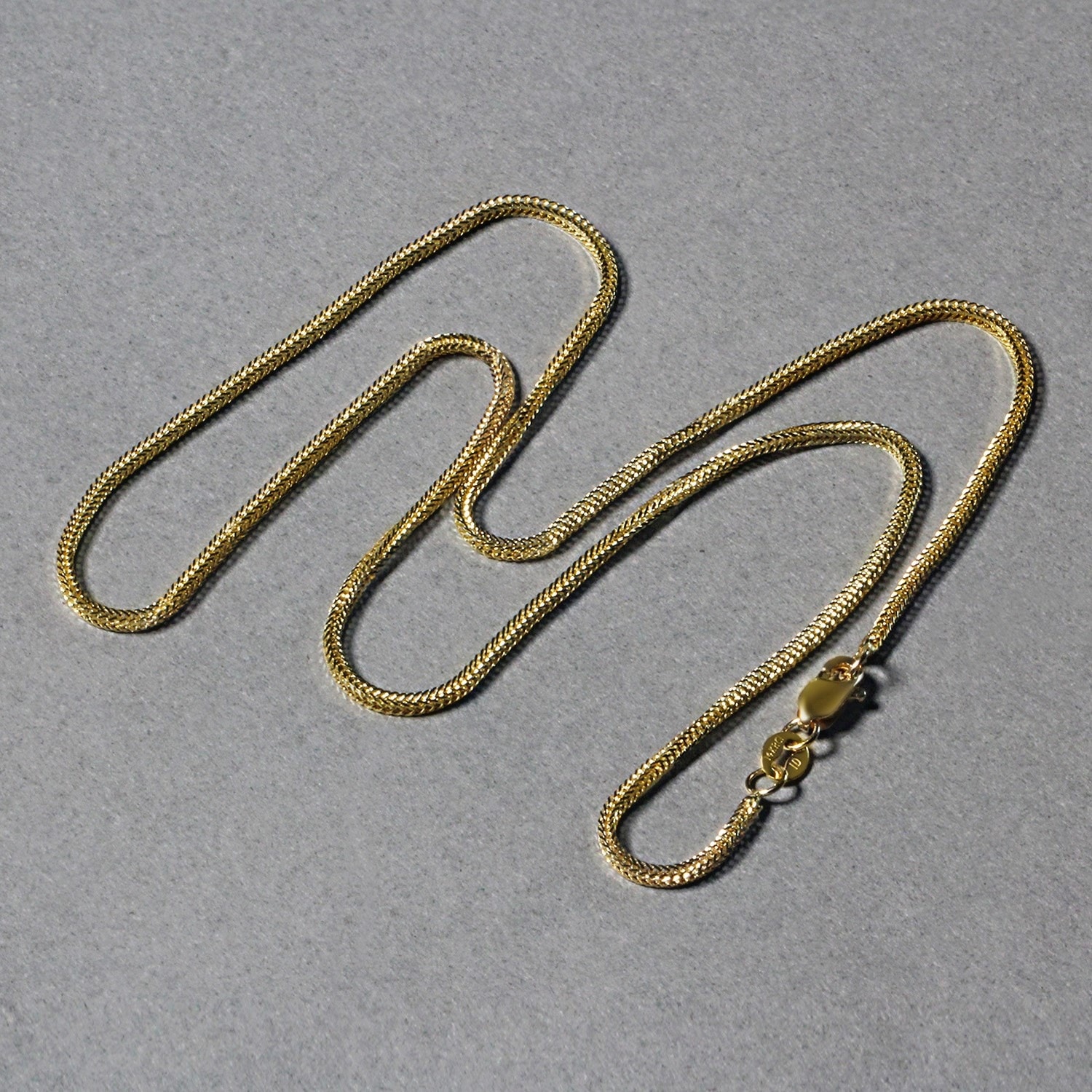 MayaMila 14k Yellow Gold Foxtail 1.0mm Chain - Overstock - 27381861