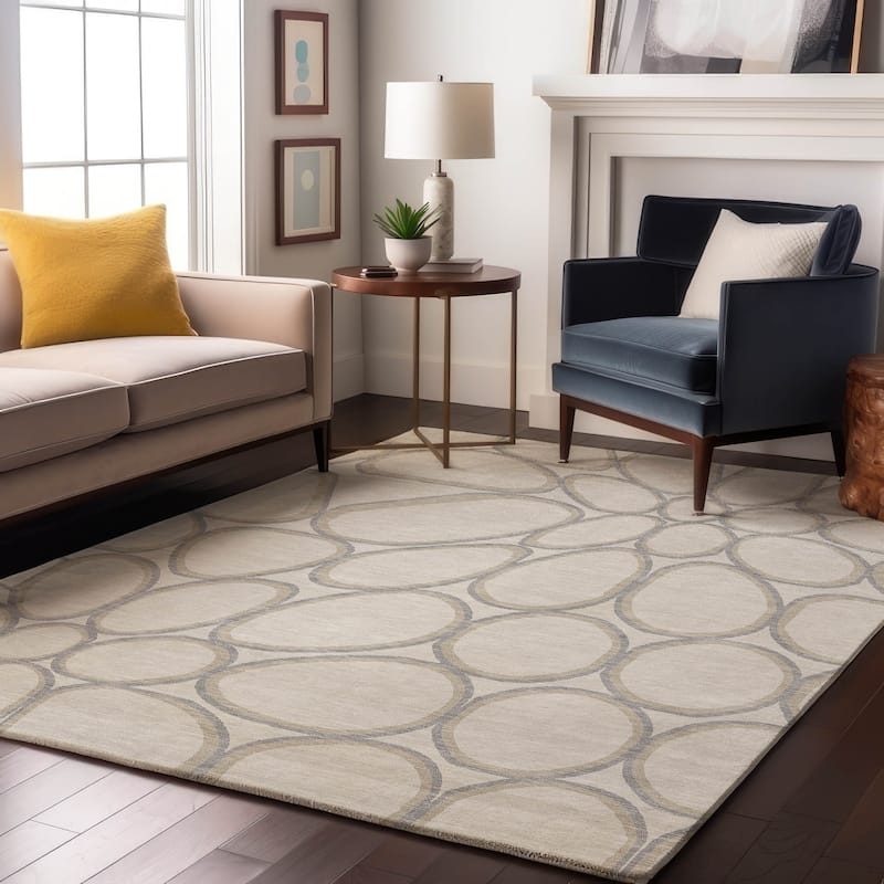 Premium Washable Super Soft Contemporary Bubble Mayfield Rug - Ivory - 10' x 14'