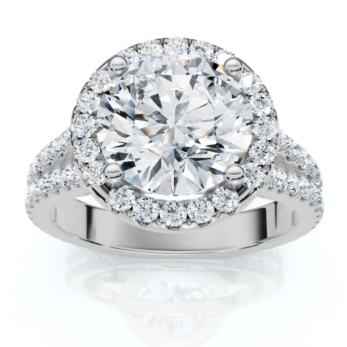 Bliss Diamond 3Ct Diamond Halo Split Band Engagement Ring Lab Grown in White or Yellow Gold