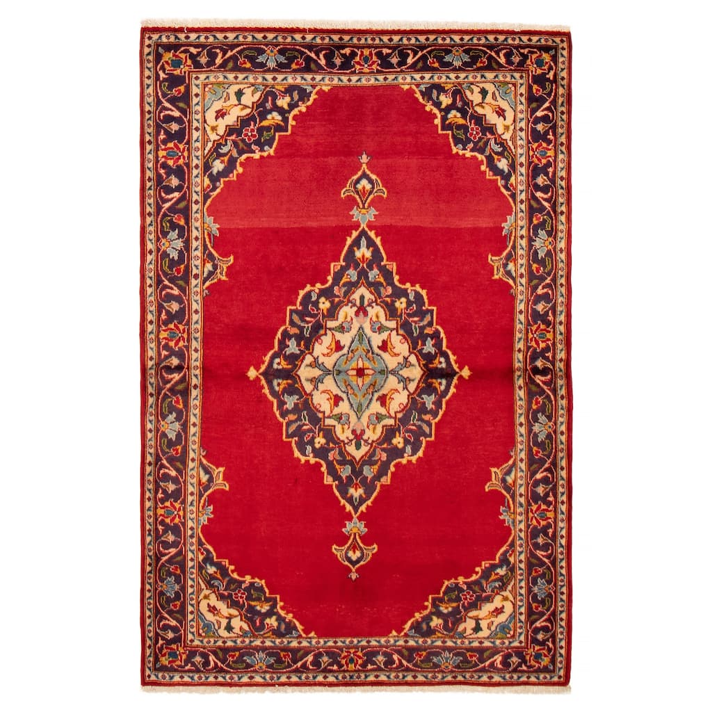 ECARPETGALLERY Hand-knotted Kayseri Vintage Red Wool Rug - 4'6 x 7'0