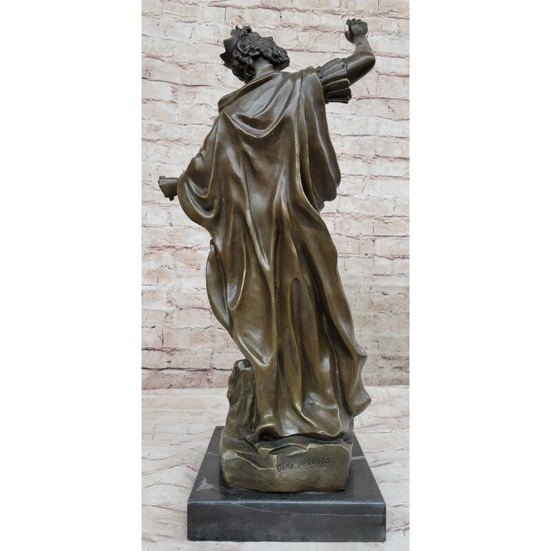 Medieval King Arthur Hot Cast Bronze Sculpture Statue Figure On Marble Base Signed Original Art