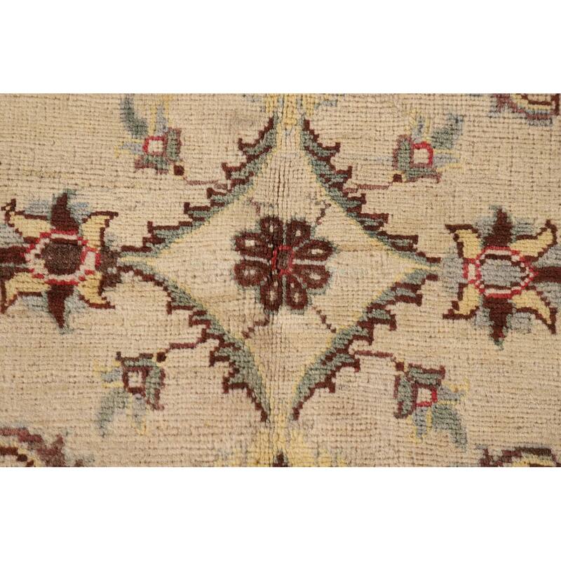 Floral Beige Kazak Oriental Accent Rug Hand-Knotted Wool Carpet - 3'3"x 5'1"