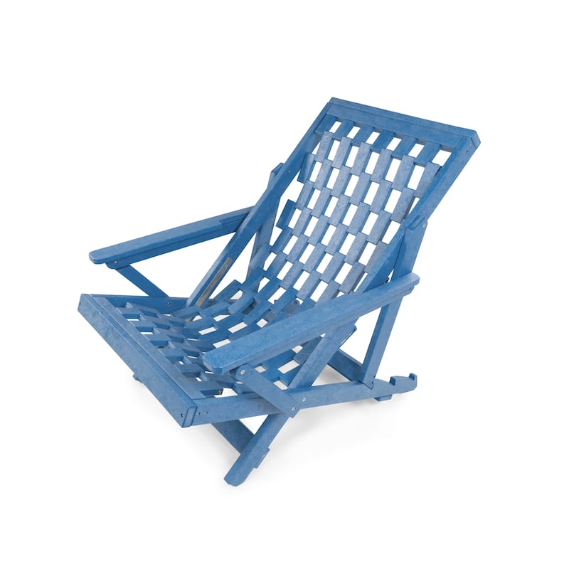 Aspen Fully Assembled All-Weather HDPE Outdoor Folding Lounge Chair with Removable Cushion