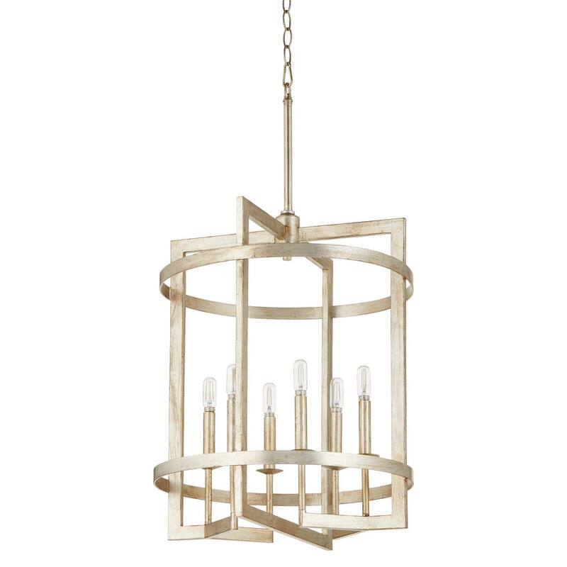 Quorum International 874-6 Merrick 6 Light 18" Wide Pendant - Aged Silver Leaf