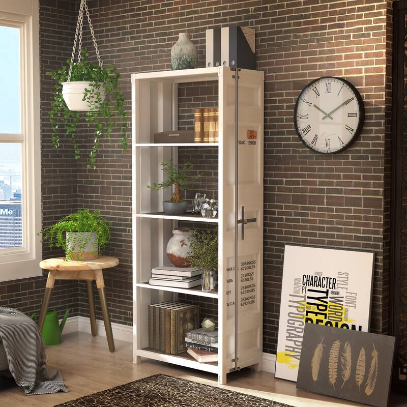 Carnsile Contemporary Open Back 4-Shelf Bookcase by Furniture of America