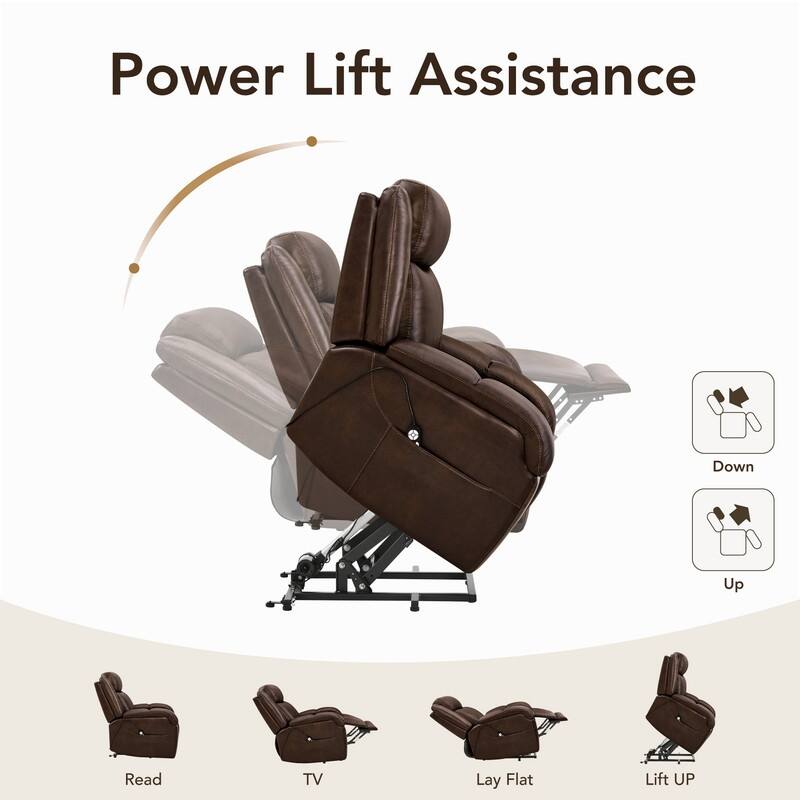 Spruce & Spring Dual Motor Power Lift Recliner Chair for Elderly with Massage and Heat