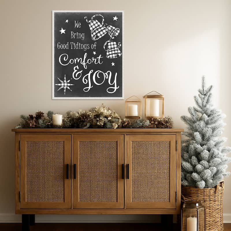 Comfort and Joy by Sharon Chandler (23 x 28 in.), Framed Canvas Wall Art Print - Sylvie Beaded White