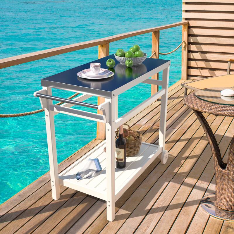 Multi-functional Outdoor Cart: Ideal for Pizza Ovens, Grilling, and Dining -RV carts