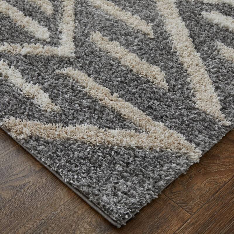 Wegal Power Loomed Geometric Modern Stain Resistant Soft Durable Area Rug By HomeRoots - 8' x 10'