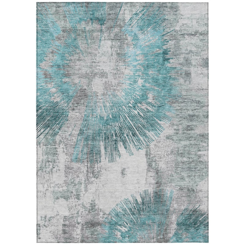 HomeRoots Abstract Transitional Rectangle Outdoor Rug