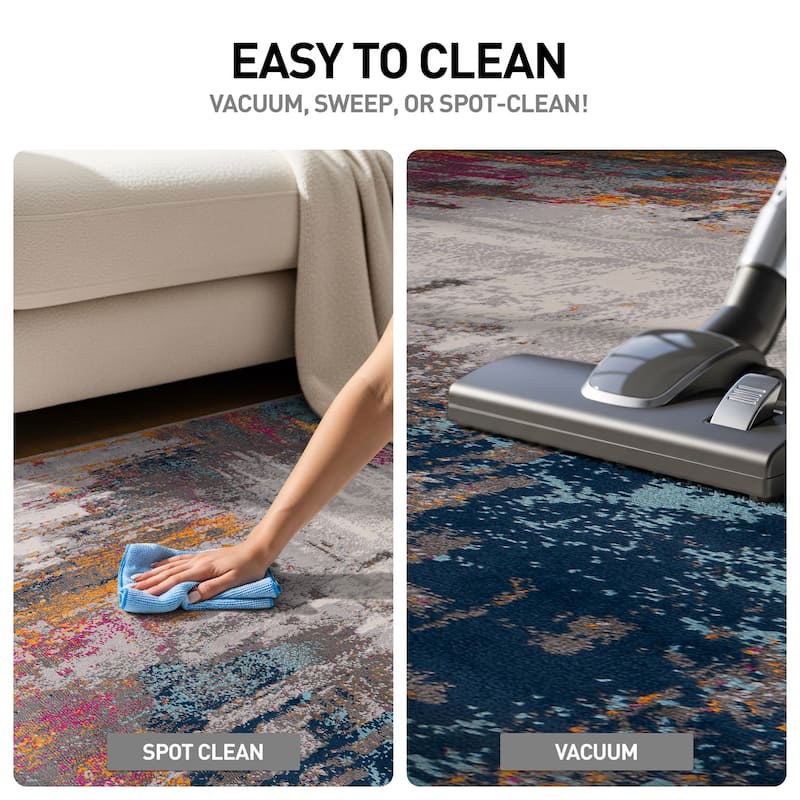 World Rug Gallery Bari Contemporary Abstract Art Area Rug