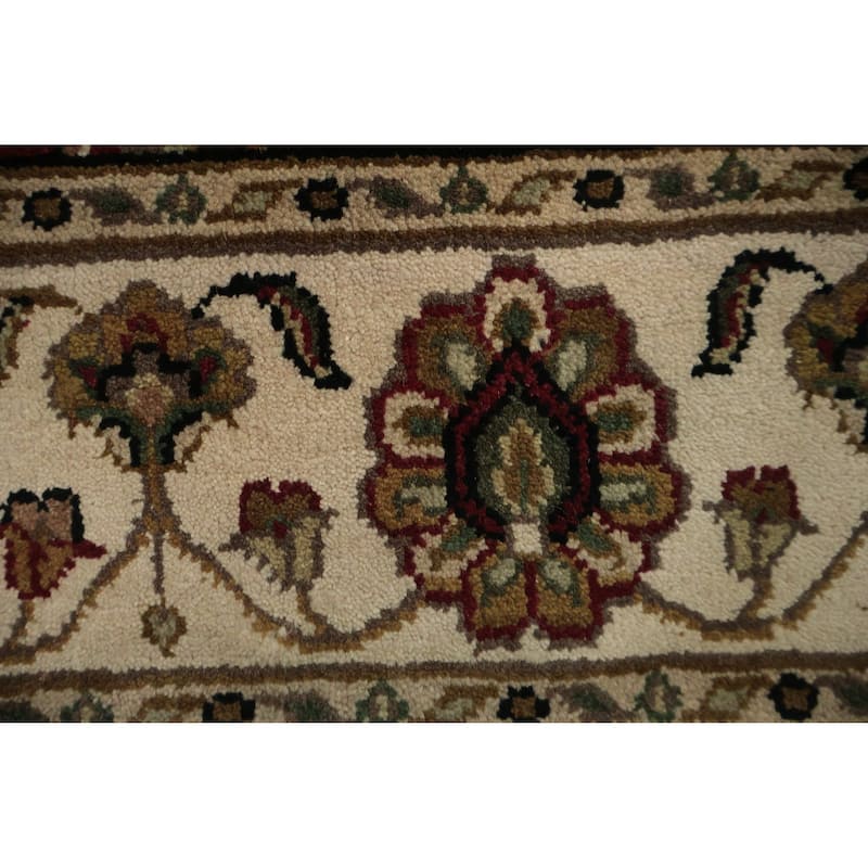 Hand Knotted Oriental 100% Wool Carpet Traditional Floral Red Agra Area Rug - 6' 1'' X 3' 10''