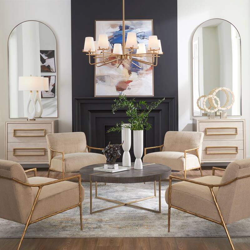 Uttermost Kashmir Aged Gold Accent Chair - 32" H x 26.5" W x 29" D
