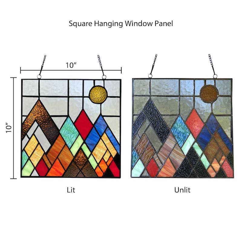 River of Goods River of Goods Beyond the Mountain Tops Stained Glass Window Panel - 10" x 0.25" x 10"