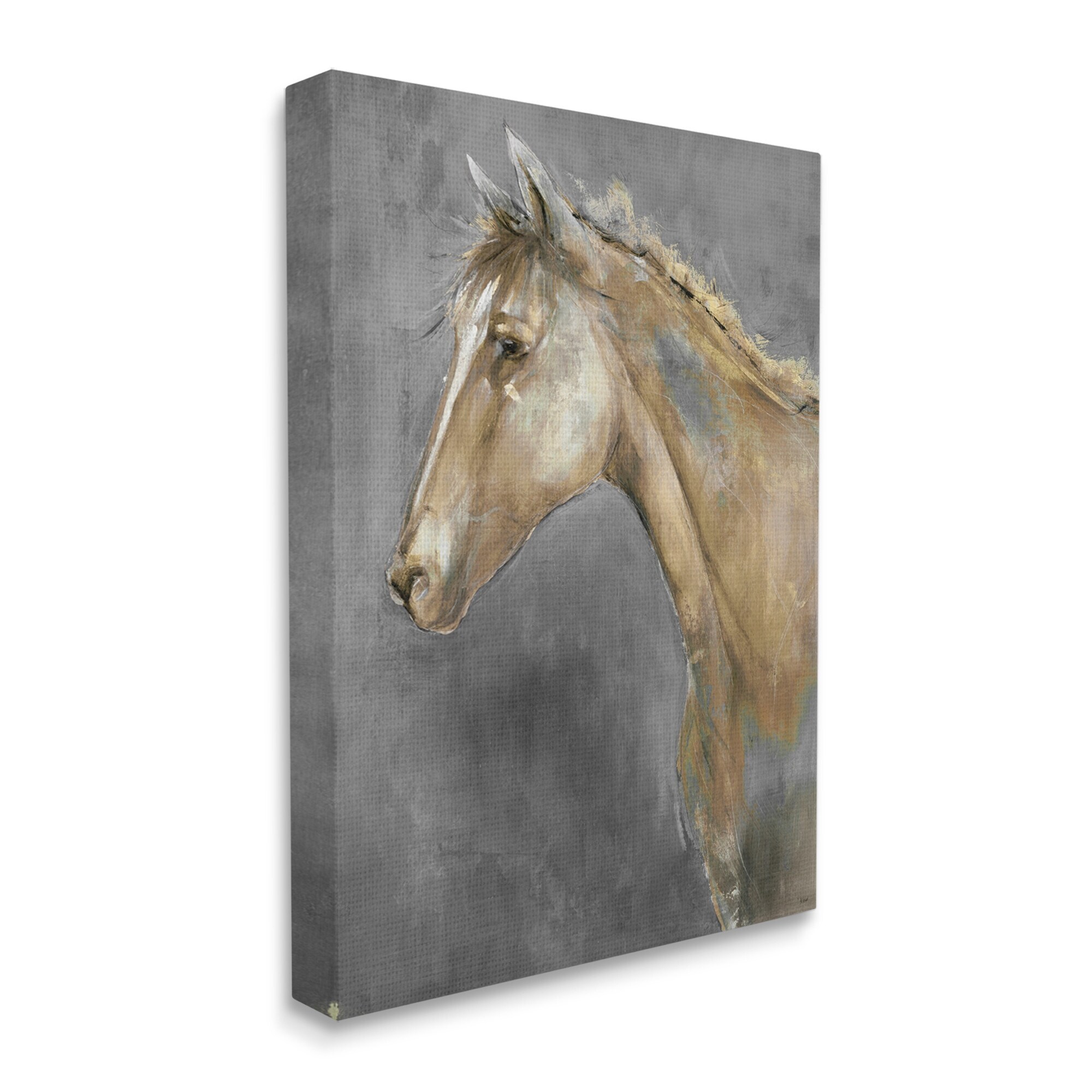 Stupell Classic Brown Horse on Gray Paintbrush Stroke-image