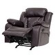 preview thumbnail 2 of 2, Faux Leather Upholstered Reclining Chair with Padded Arms - 41" - Dark Brown