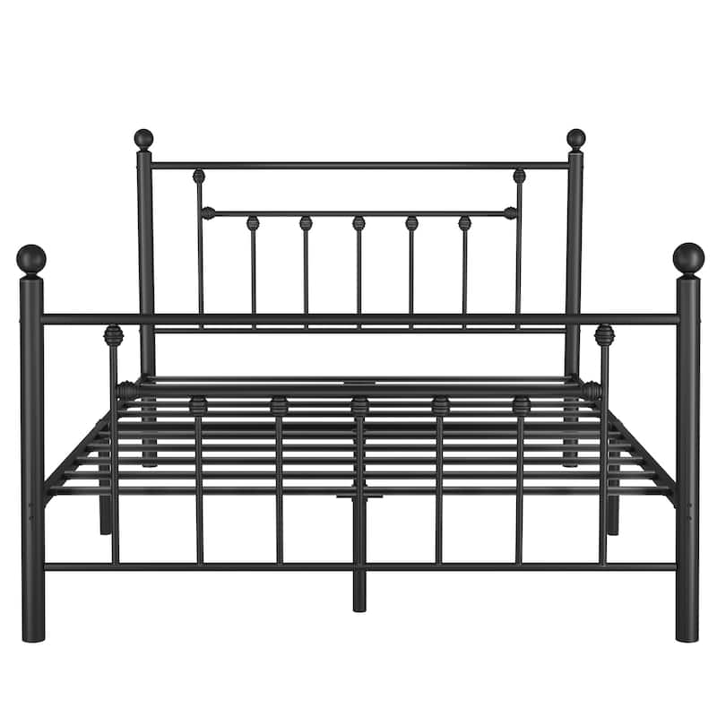 Reinforced Metal Platform Bed Frame, Black, Twin/Full/Queen Size Beds