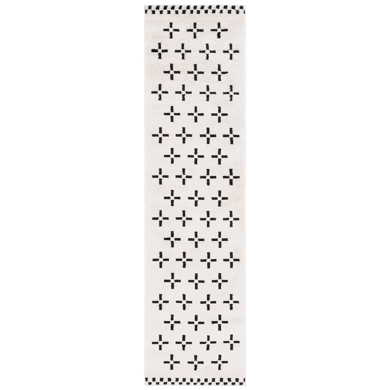 SAFAVIEH Melody Vivienne Modern Scandinavian Rug - 2'2" x 8' Runner - Ivory/Black