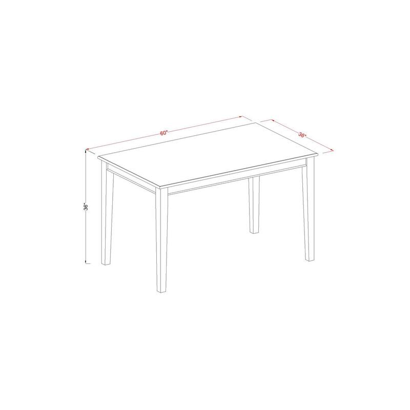 Counter Height Dining Set - Rustic Ranch Table & 6 Chairs - 60"x36" Rectangular Wood Dining Room Set