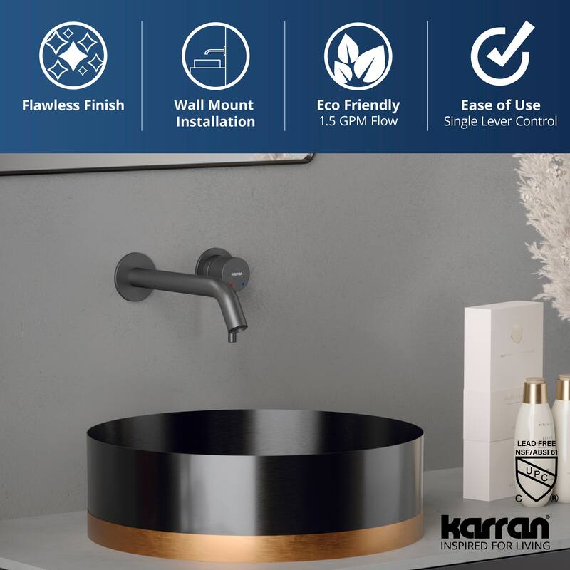 Karran Grantham KBF610 Single Handle Wall-Mount Bathroom Faucet
