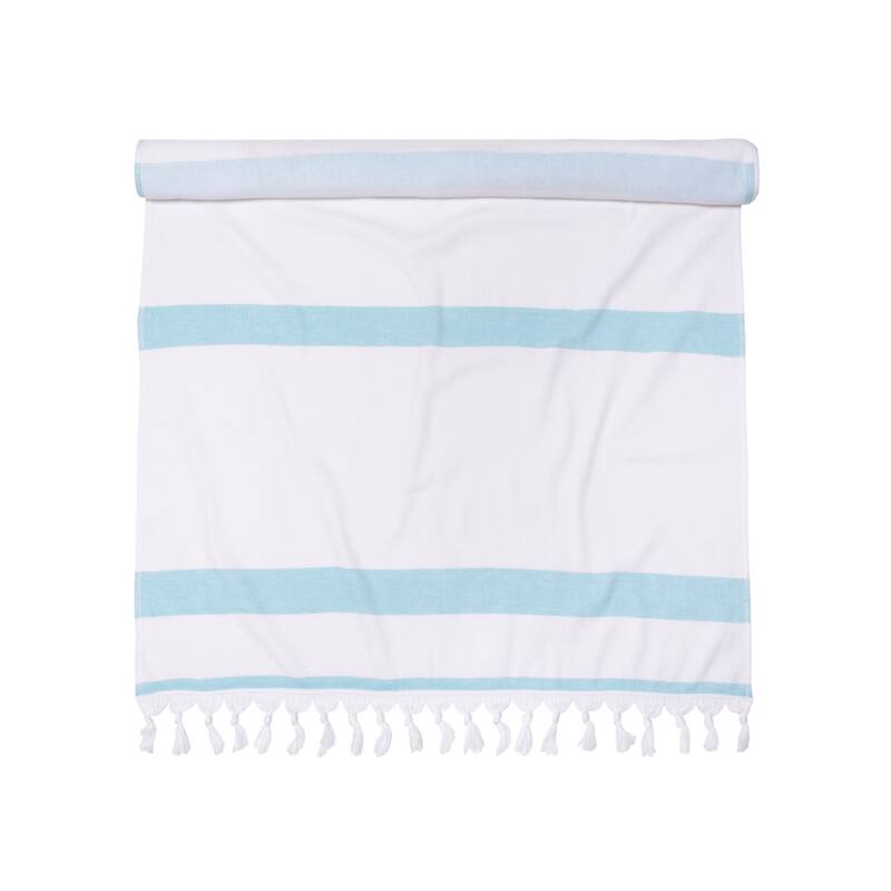 Superior Kai Stripe Fouta Beach Towel with Tassels - 35" x 68"