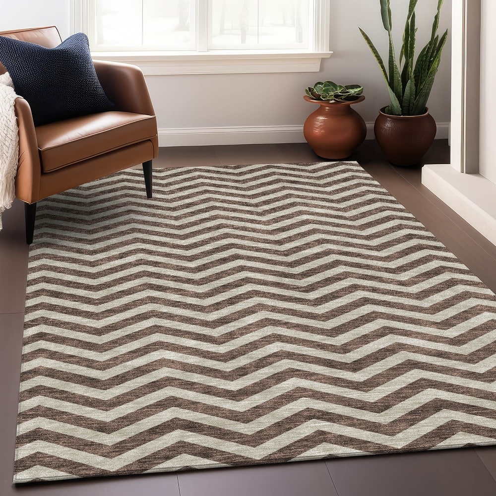 Premium Washable Super Soft Modern Chevron Mayfield Rug