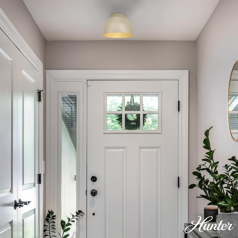 Hunter Erling 1-Light Medium Flush Mount Ceiling Light - Modern - Hallway, Bathroom, Entry, Laundry Room - Damp Rated!