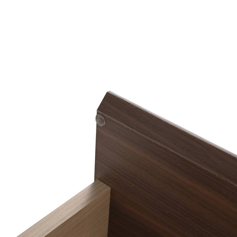 36" Wall-Mounted Bathroom Vanity, Double Soft-Close Drawers, Adjustable Side Rack, 45° Bevelled Invisible Handle