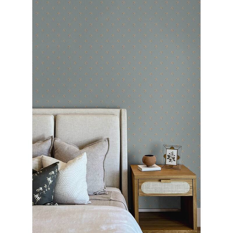 Chesapeake Surdiva Denim Floral Fan Wallpaper
