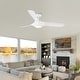 preview thumbnail 33 of 58, YUHAO 56 inch 6 Speed Quiet DC Motor Indoor Matte White Ceiling Fans with Lights and Remote Control