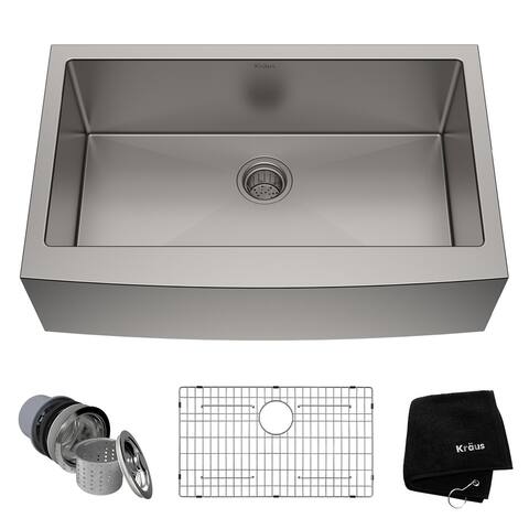 KRAUS Standart PRO Stainless Steel 33 in 1-Bowl Farmhouse Kitchen Sink