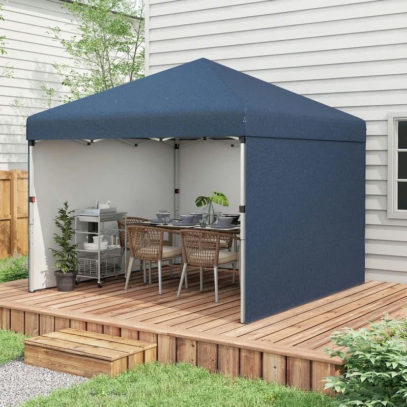 10'x10' Pop Up Canopy Tent with 3 Sidewalls,Leg Weight Bags,Carry Bag