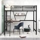 preview thumbnail 5 of 42, Metal Loft Bed with Desk and Shelf Black - Twin