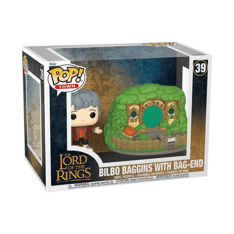 Funko POP! Town Lord of the Rings Bilbo Baggins with Bag-End Vinyl Figure (#39) - Multi-Color