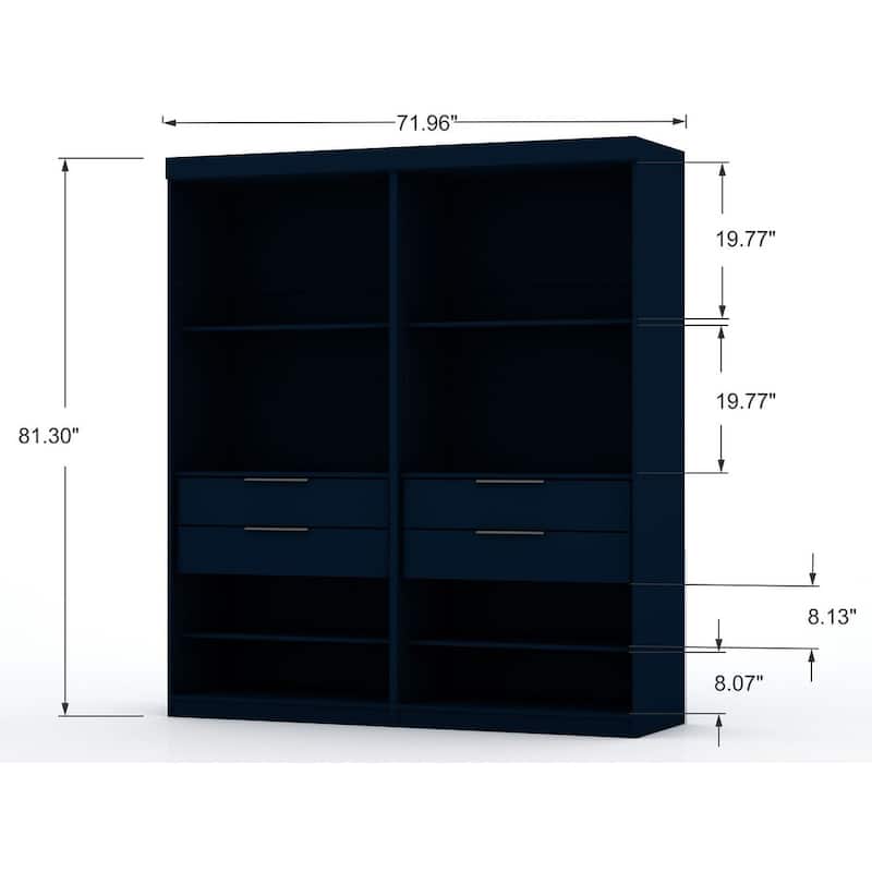 Manhattan Comfort Mulberry 36" Wardrobe Closet - Set of 2