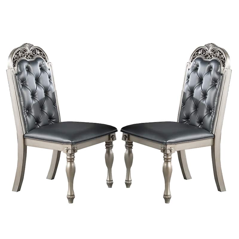Set of 2 PU Upholstered Dining Chairs