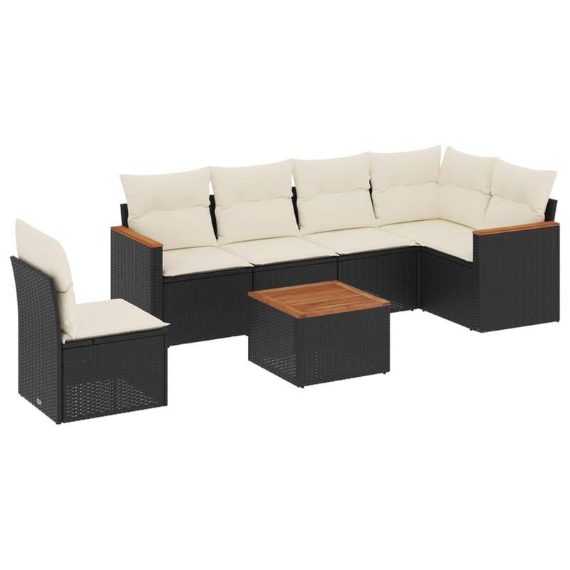 vidaXL Garden Sofa Set Black - 24.4 x 24.4 x 27.2