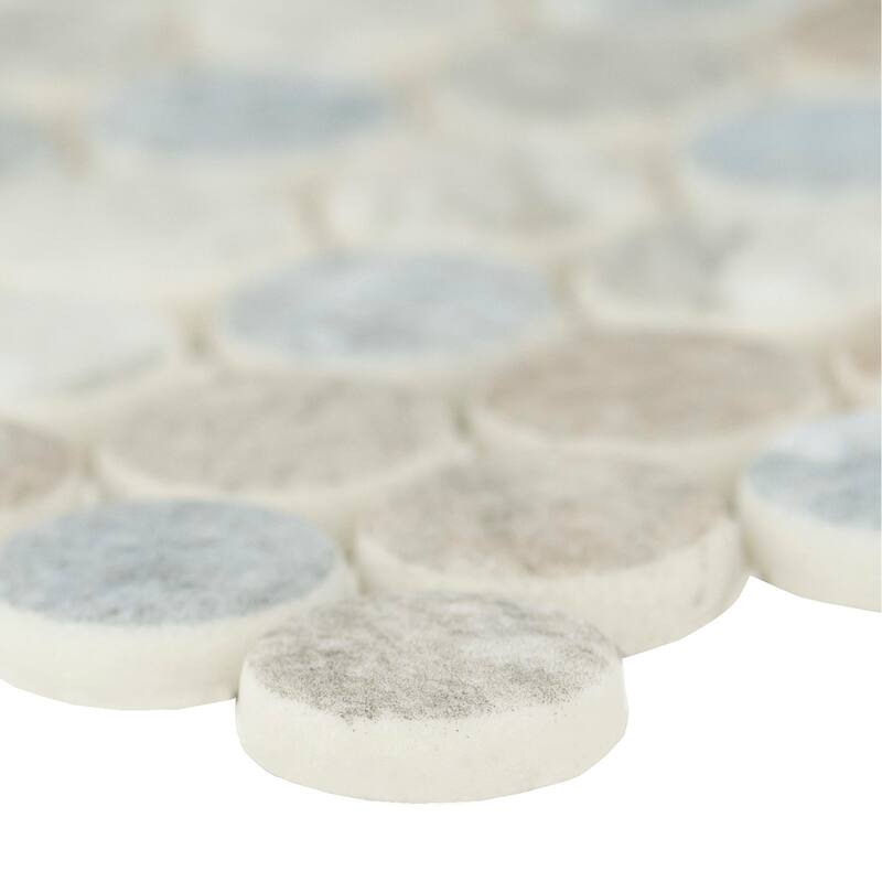 Ackland AKM-G-12X12PR-CA 12" x 12" Glass Penny Floor and Wall Mosaic - Blush Veil