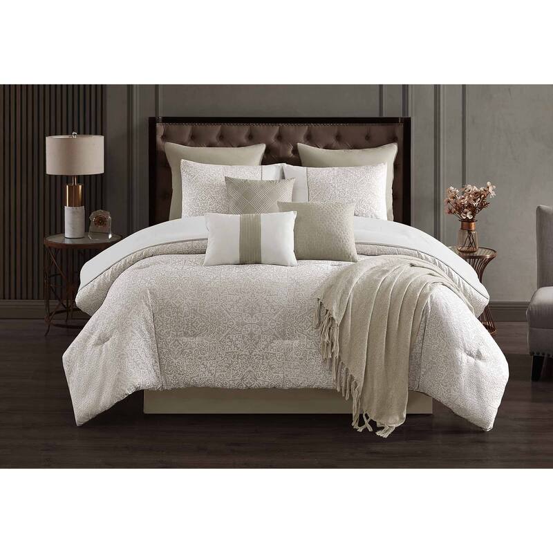 Riverbrook Home Kendon Beige 10 Piece Bed in a Bag