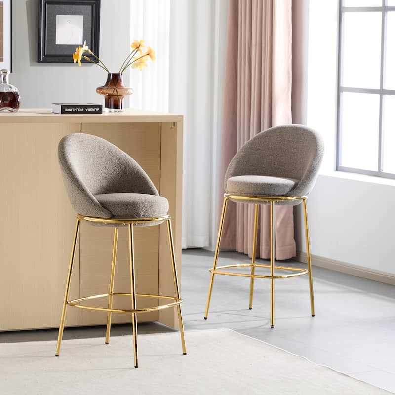 Upholstered Bar Stool Side Chair Set of 2