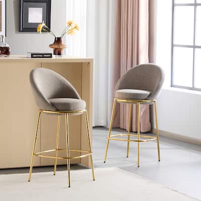 Upholstered Bar Stool Side Chair Set of 2