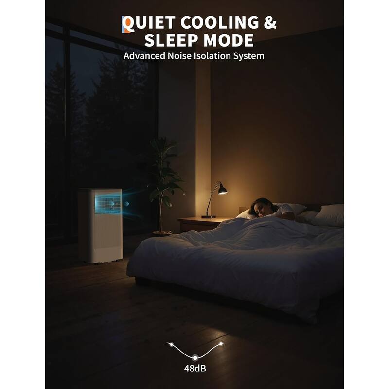 Portable Air Conditioner - 3-in-1 Cooling/Dehumidifier & Fan, 42dB Quiet AC with Remote