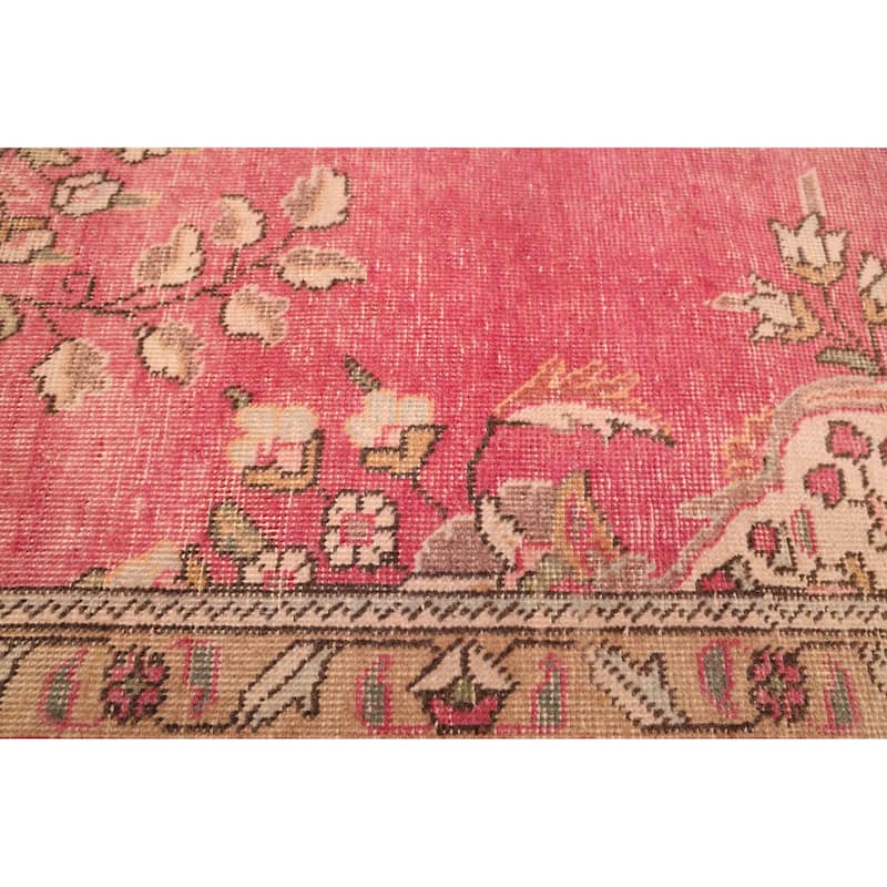 ECARPETGALLERY Hand-knotted Antalya Vintage Dark Pink Wool Rug - 9'6 x 12'6