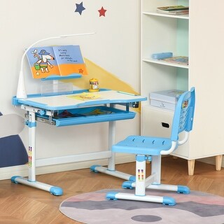 Modern Kids Study Table Desk and Chair Set with Adjustable Height ...