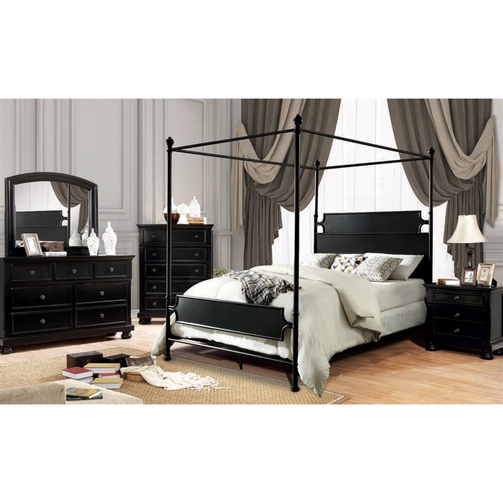 Metal Canopy Bed in Black - Bed Bath & Beyond - 34549275